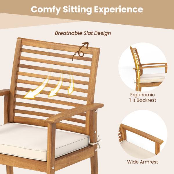 Acacia wood frame is sturdy  long-lasting and non-deformable<br>Soft sponge filling will relieve the pressure on your hip<br>Ergonomic backrest can fit the body of your contour<br>Armrests offer added relaxation for leisure time<br>Zippered cover is detac