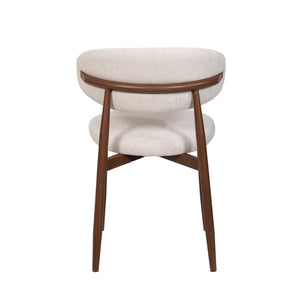 Royce - Side Chair With Metal Frame (Set of 2) - Beige / Walnut