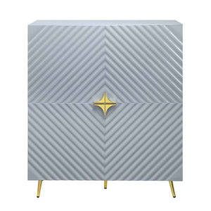 Gaines - Cabinet - Gray High Gloss Finish