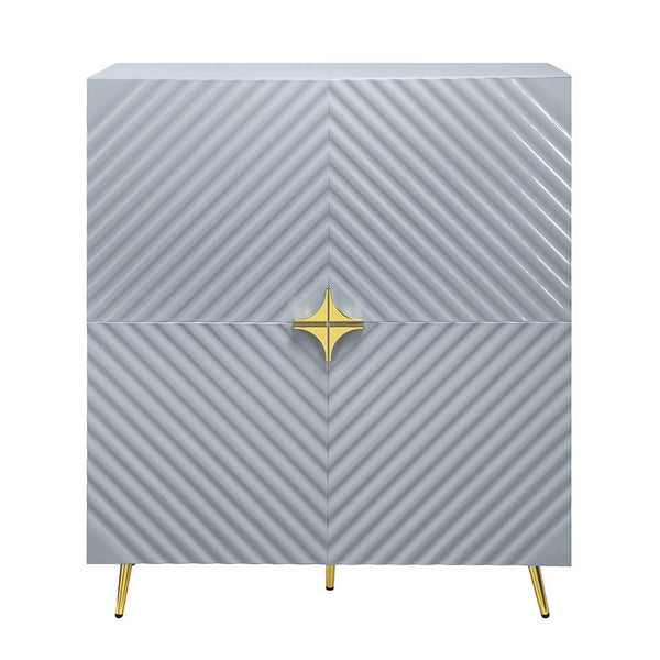 Gaines - Cabinet - Gray High Gloss Finish