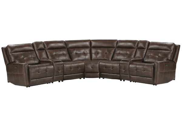 Canterbury - 7 Piece Zero Gravity Modular Power Reclining Sectional - Acorn