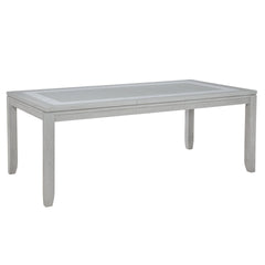 The Fiona Rectangle Dining Table in Mist Gray is crafted with lasting quality in mind, combining the durability of solid Rubberwood with the precision of premium engineered woods and the eco-friendly appeal of oak-embossed laminate. Its elegant Misty Gray