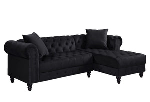 Adnelis - Sectional Sofa - Black Velvet