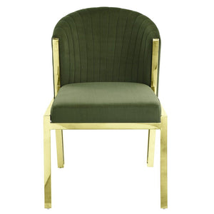 Fallon - Side Chair (Set of 2) - Green Velvet & Mirrored Gold