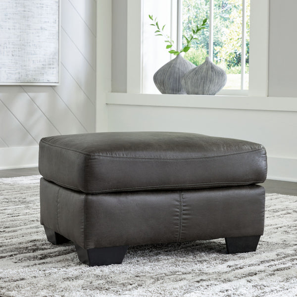  you-'ll find this ottoman fits the bill beautifully. Enhancing its handsome profile and generous scale: a textural