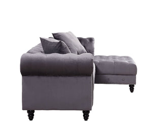 Adnelis - Sectional Sofa - Gray Velvet