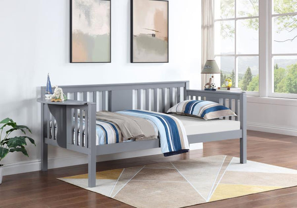 Create a spot to relax in your home office or freshen up a teen-'s bedroom with a contemporary wood daybed. Perfect for a casual look and feel, it features a neutral finish over pine and plywood construction, offering classic energy in an updated package.