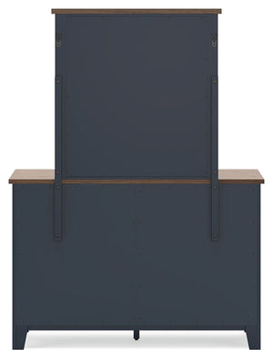 Landocken - Brown / Blue - Dresser and Mirror