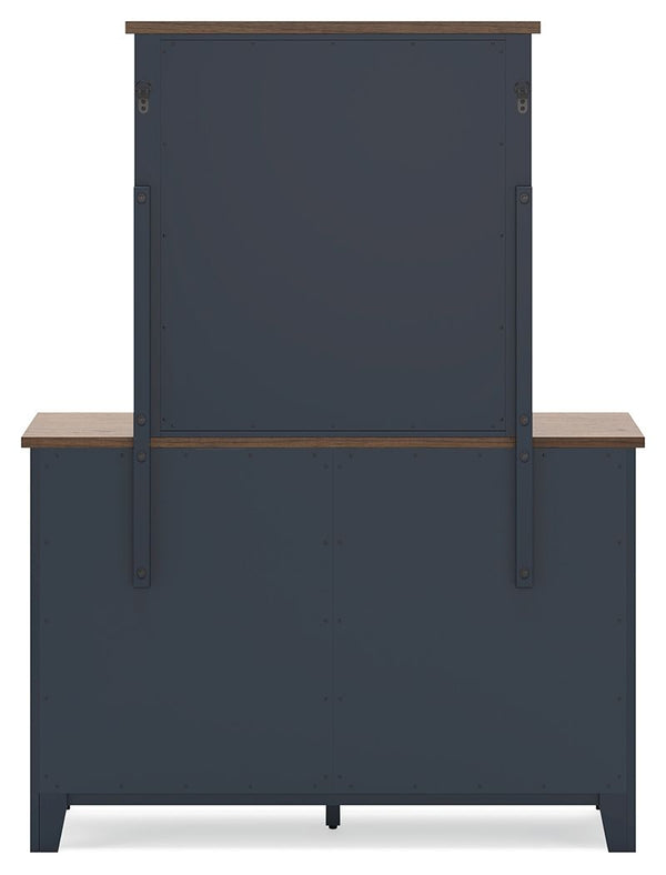 Landocken - Brown / Blue - Dresser and Mirror