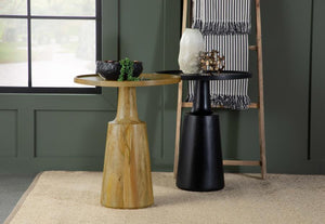 Ixia - Round Solid Mango Wood Accent Side Table - Natural