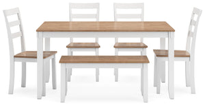Gesthaven - Natural / White - Dining Room Table Set (Set of 6)