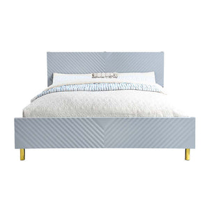 Gaines - Queen Bed - Gray High Gloss Finish