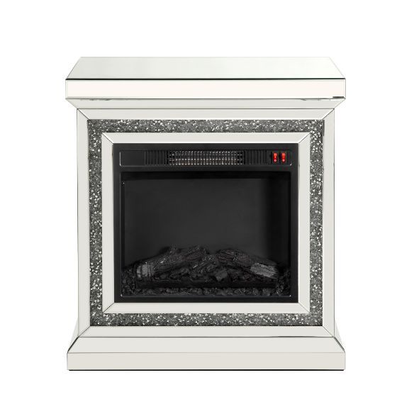 The Noralie LED Electric Fireplace will add a contemporary touch to any room in your home. With its clean lines, this brilliant rectangular accent piece showcases a distinctive style for an intriguing look. The unique piece has beautiful mirrored finish a