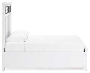 Ashbryn - White / Natural - Queen Panel Storage Bed