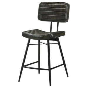 Partridge - Leather Counter Chair (Set of 2) - Antique Espresso