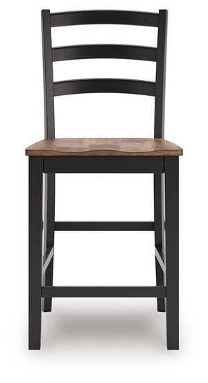 Wildenauer - Brown / Black - Barstool (Set of 2)