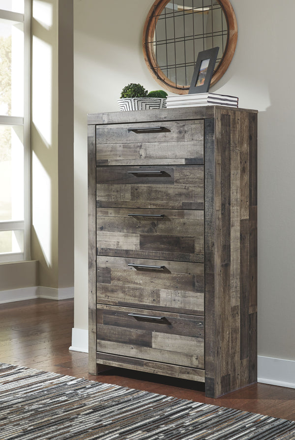 Derekson - Multi Gray - 9 Pc. - Full Panel Bed with 6 Storage Drawers
