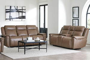 The Atlantis Sofa & Loveseat Set is designed for ultimate relaxation. It is made with soft leather and custom match, and features a power recline and headrest for easily finding the perfect position for maximum relaxation. This loveseat also offers a cons