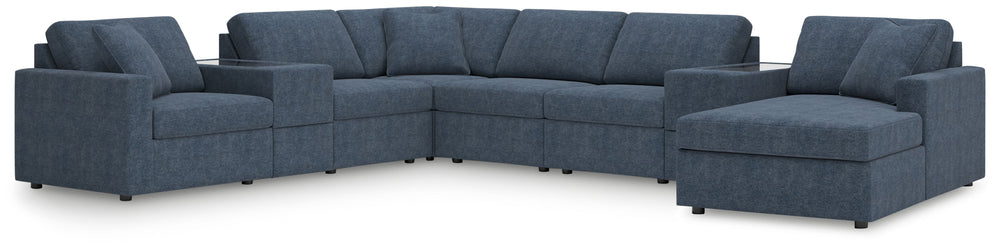 Looking cool and contemporary is great. But when it comes down to it, youâ€™re all about low-maintenance lounging. With the performance fabric on this sectional with chaise, cleaning spills is a breeze. Its customizable modular design caters to your ever-