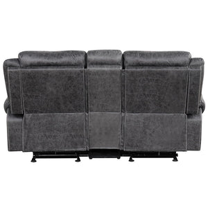 Zubaida - Power Motion Loveseat With USB - Dark Gray Polish Microfiber