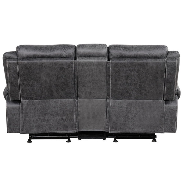Zubaida - Power Motion Loveseat With USB - Dark Gray Polish Microfiber