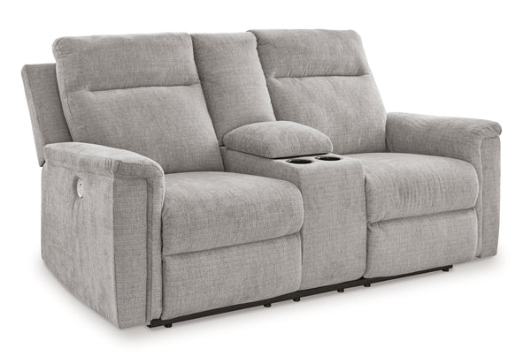 The ability to go from fully upright to relaxed and stretched out, all at the touch of a button, awaits. A beautiful blend of plush upholstery and casual style, this power reclining loveseat with console invites you to sink into ultimate comfort. Easily t