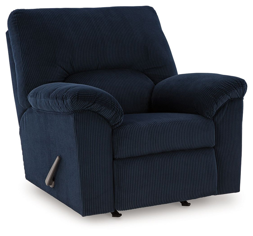 This recliner is a cozy interpretation of casual contemporary style. Its super-soft corduroy makes curling up with a book or your favorite show that much more comfortable. You-'re sure to appreciate its sincere styling and homey approach to relaxation.<br