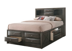 Emily-Queen Bed-Gray<h4><b>Emily - Queen Footboard With 2 Drawers, Left Side Rail Drawer - Gray</b></h4> <table width="100%"><colgroup><col style="width: 30%"> <col style="width: 70%"> </colgroup> <tbody> <tr> <td>Dimensions</td> <td> 62.70"L x 84.10"D x 