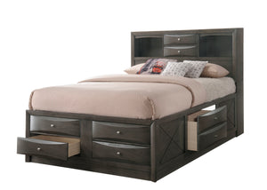 Emily-Queen Bed-Gray<h4><b>Emily - Queen Footboard With 2 Drawers, Left Side Rail Drawer - Gray</b></h4> <table width="100%"><colgroup><col style="width: 30%"> <col style="width: 70%"> </colgroup> <tbody> <tr> <td>Dimensions</td> <td> 62.70"L x 84.10"D x 