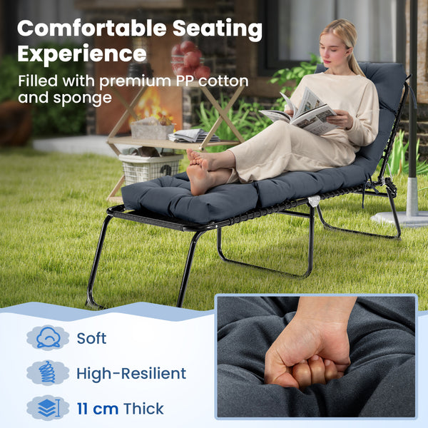 The cushion cover is wear-resistant with a long lifespan <br>The cushion cover is breathable and will not fade easily <br>Thickened cushion with high resilience cotton for optimal comfort <br>Equipped with 4 string ties to keep the cushion firmly attached