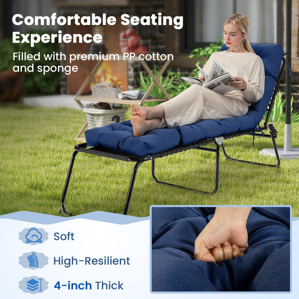 The cushion cover is wear-resistant with a long lifespan <br>The cushion cover is breathable and will not fade easily <br>Thickened cushion with high resilience cotton for optimal comfort <br>Equipped with 4 string ties to keep the cushion firmly attached