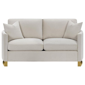  and foam and features accent pillows for added style and comfort. Reversible cushioned feather blend seat backs offer soothing comfort 