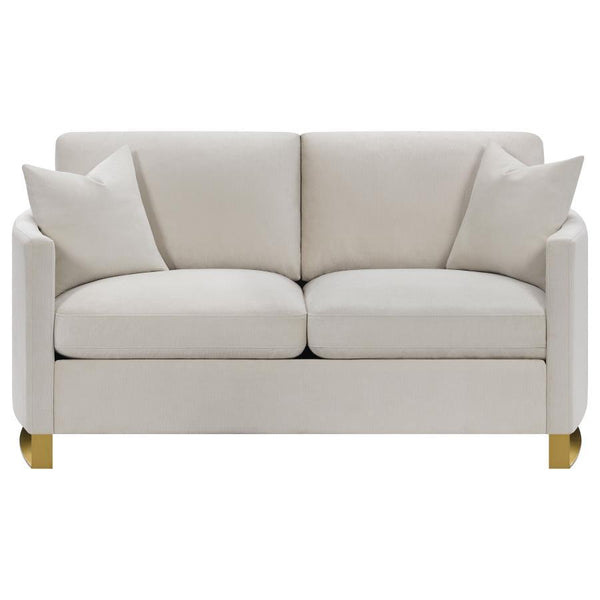  and foam and features accent pillows for added style and comfort. Reversible cushioned feather blend seat backs offer soothing comfort 