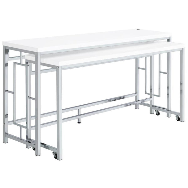 Jackson - 5 Piece Multipurpose Counter Height Table Set - White