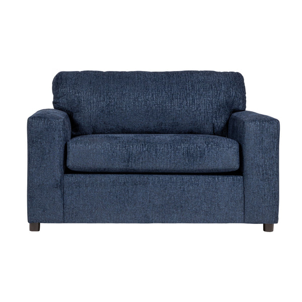  this transitional piece seamlessly blends into any space. Sink into its oversized frame