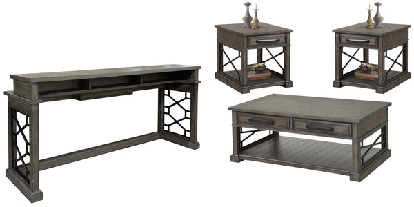 Inspired by the rustic beauty of America-'s greatest landscapes, this stunning Cocktail Table from the Sundance collection makes and eye-catching addition to a room. Its classic silhouette is highlighted with a hand-applied, multi-step finish in Smokey Gr