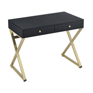 Coleen - Vanity Desk - Black & Brass Finish