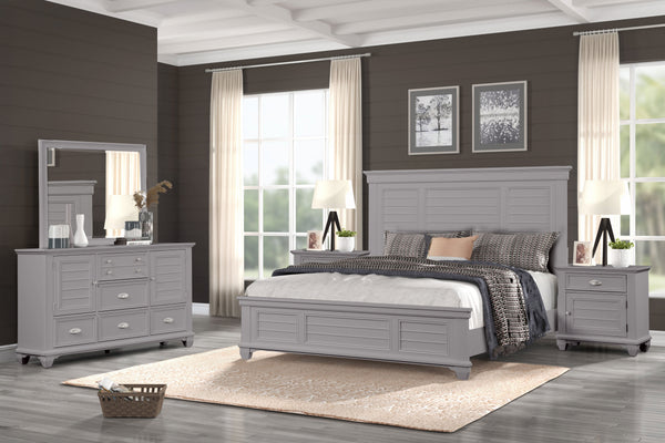  blending contemporary and traditional design elements for a sophisticated and versatile bedroom setup. This set includes a Panel Bed