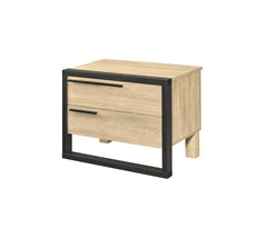 Featuring a rustic wood frame embellished with some industrial metal accents, the Erasto Accent Table achieves aesthetic balance that blend into any room decor. Natural wood tone paired with metal hardware in a rich black finish adds a uniquely attractive