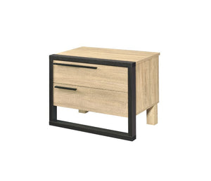 Featuring a rustic wood frame embellished with some industrial metal accents, the Erasto Accent Table achieves aesthetic balance that blend into any room decor. Natural wood tone paired with metal hardware in a rich black finish adds a uniquely attractive