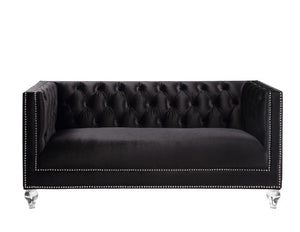 Heibero - Loveseat - Black Velvet - 31"