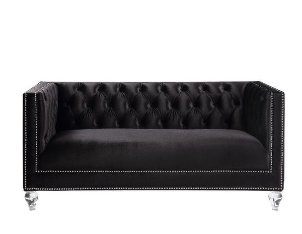 Heibero - Loveseat - Black Velvet - 31"