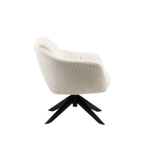 Fleming - Boucle Swivel Lounge Chair - Ivory