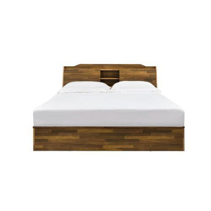  the Hestia collection embodies midcentury charm. The bed not only offers style but also a great place to rest. The headboard features open storage compartments for display and two closed-off compartments for thos