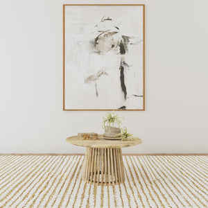  this 30-inch round coffee table infuses your living room with natural warmth and organic charm. As a center table or cocktail table