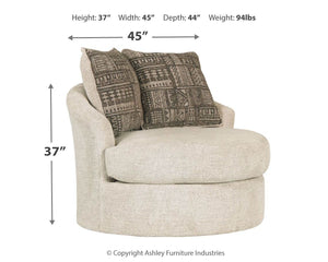 Soletren - Stone - Swivel Accent Chair