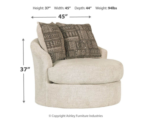Soletren - Stone - Swivel Accent Chair