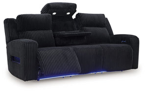 Forest Lake - Black - Power Reclining Sofa With Adj Headrest