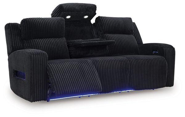 Forest Lake - Black - Power Reclining Sofa With Adj Headrest