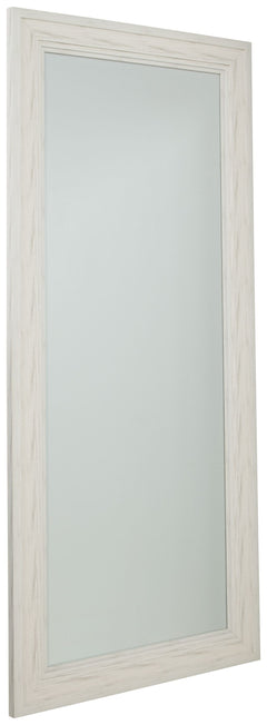 Transform your space into a vintage casual retreat. This floor mirror adds dimension while remaining versatile, with the ability to hang both vertically and horizontally. The antiqued white finish adds a subtle hint of color, making this mirror a must-hav